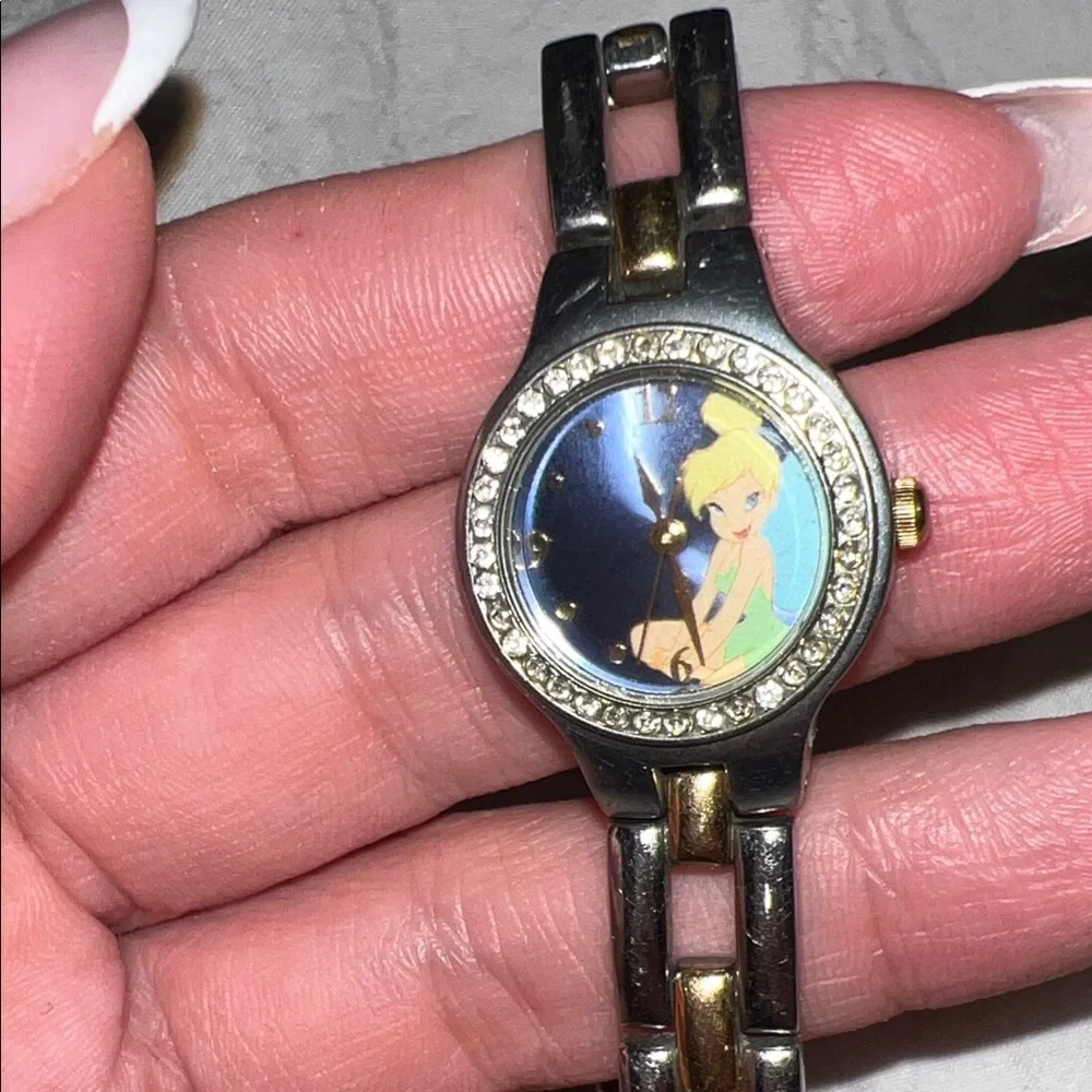 Tinkerbell Two-Tone Silver and Gold Women’s Watch Necklace